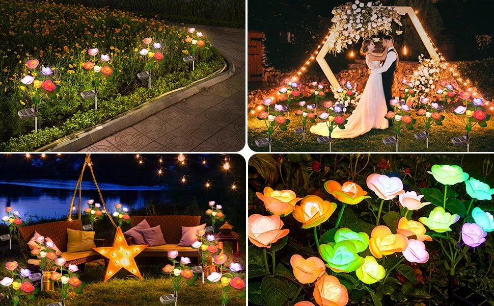 Rose Solar Garden Lights