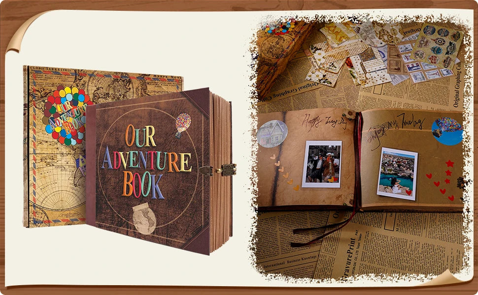 Our Adventure Book 146 Page DIY Handmade Photo Album Scrapbook