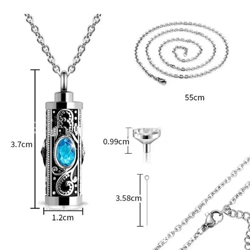 Pet Necklace Stainless Steel Ashes Memorial Pendant