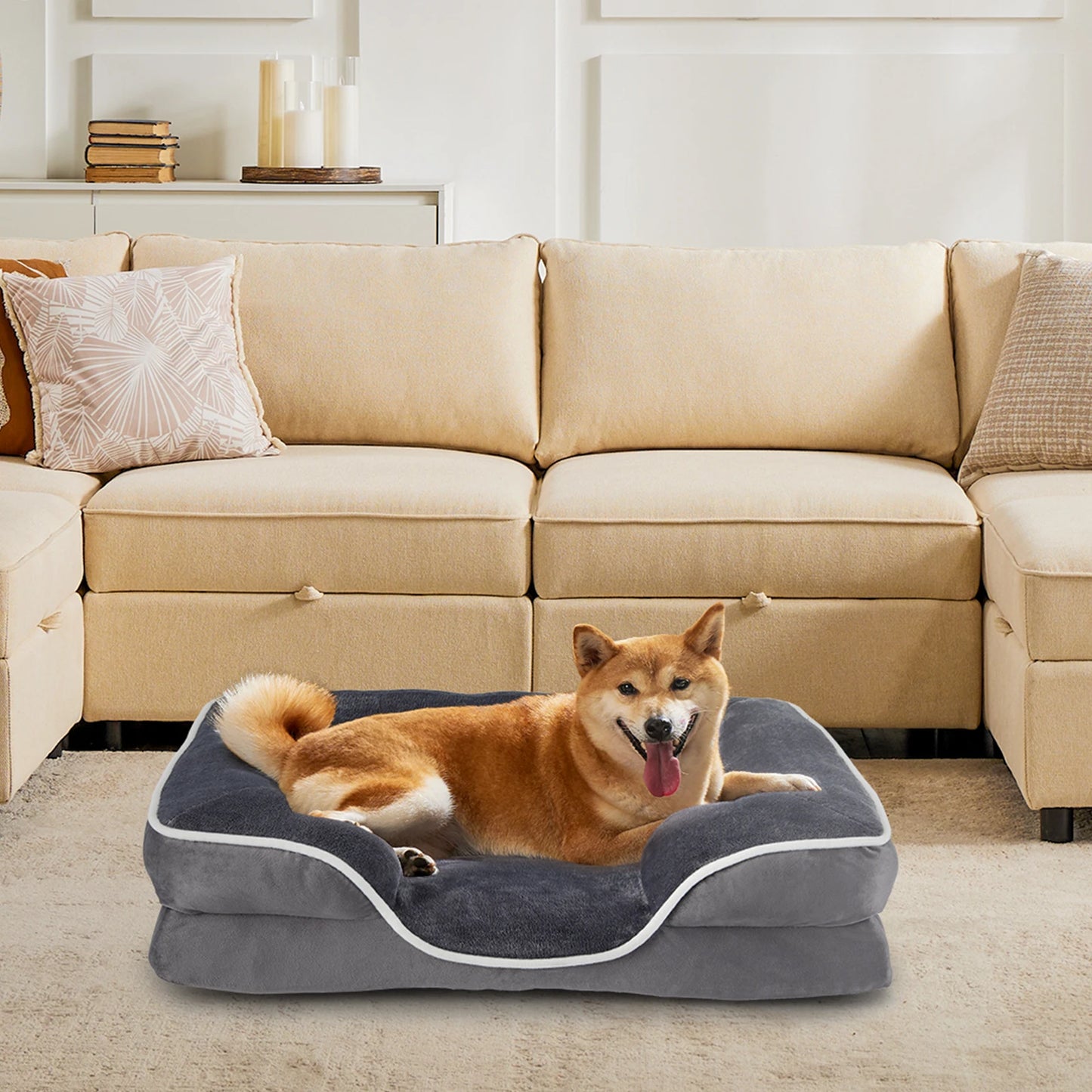 Orthopedic Memory Foam Pet Bed with Washable Removable Cover