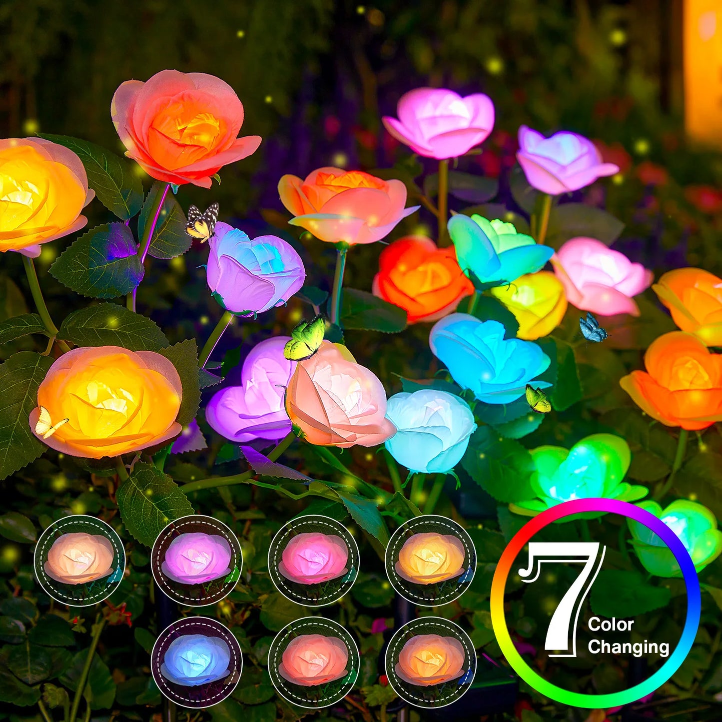 Rose Solar Garden Lights