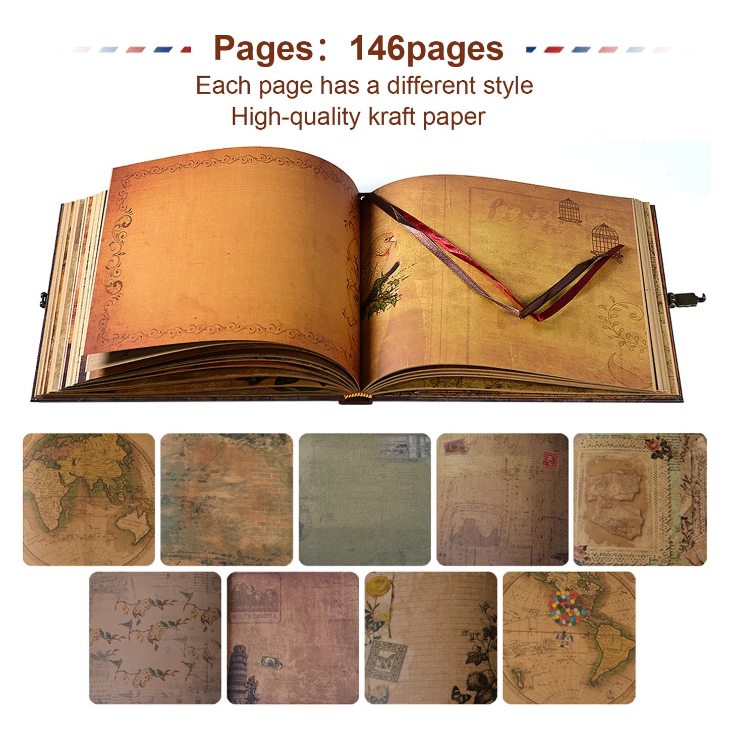Our Adventure Book 146 Page DIY Handmade Photo Album Scrapbook