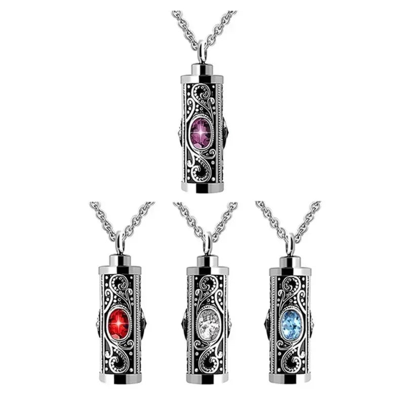 Pet Necklace Stainless Steel Ashes Memorial Pendant