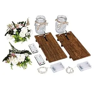 Mason Jar Wall Sconces with Flower, Lights