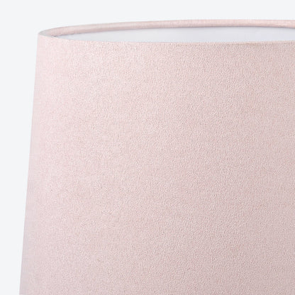15" Blush Pink Hand-Blown Glass Table Lamp with Velvet Shade