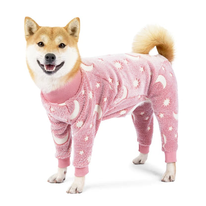 4 Legged Warm Fleece Dog Pajamas, Stretchable