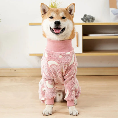 4 Legged Warm Fleece Dog Pajamas, Stretchable