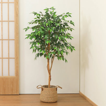 Artificial Ficus Tree with Natural Wood Trunk and Lifelike Leaves