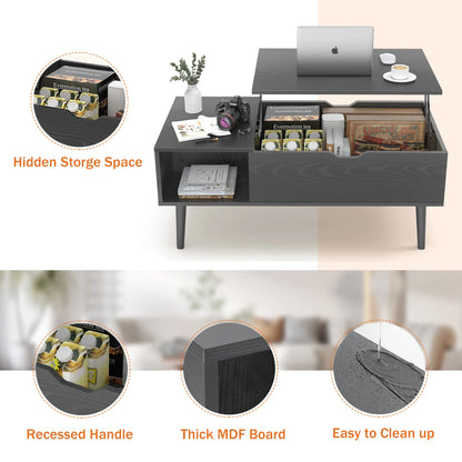 Lift Top Coffee Table With Adjustable Storage Shelf