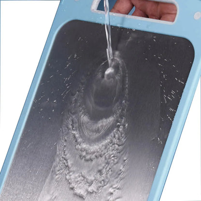 Double-Sided Cutting Board, Stainless Steel and Wheat Straw