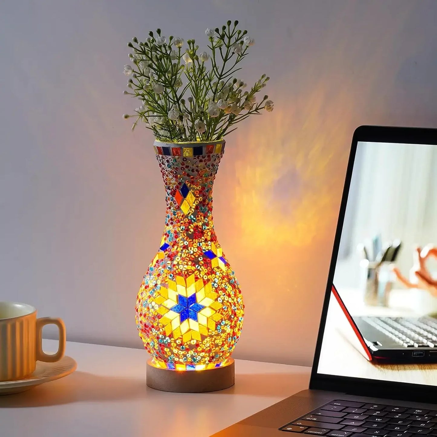 Mosaic Vase Lamp, USB