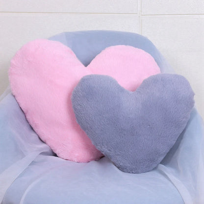 Faux Fur Decorative Heart Pillow