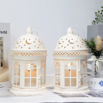 2Pcs Vintage Candle Holder Lanterns