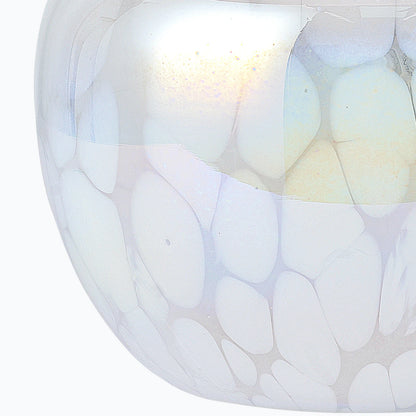 15" Blush Pink Hand-Blown Glass Table Lamp with Velvet Shade