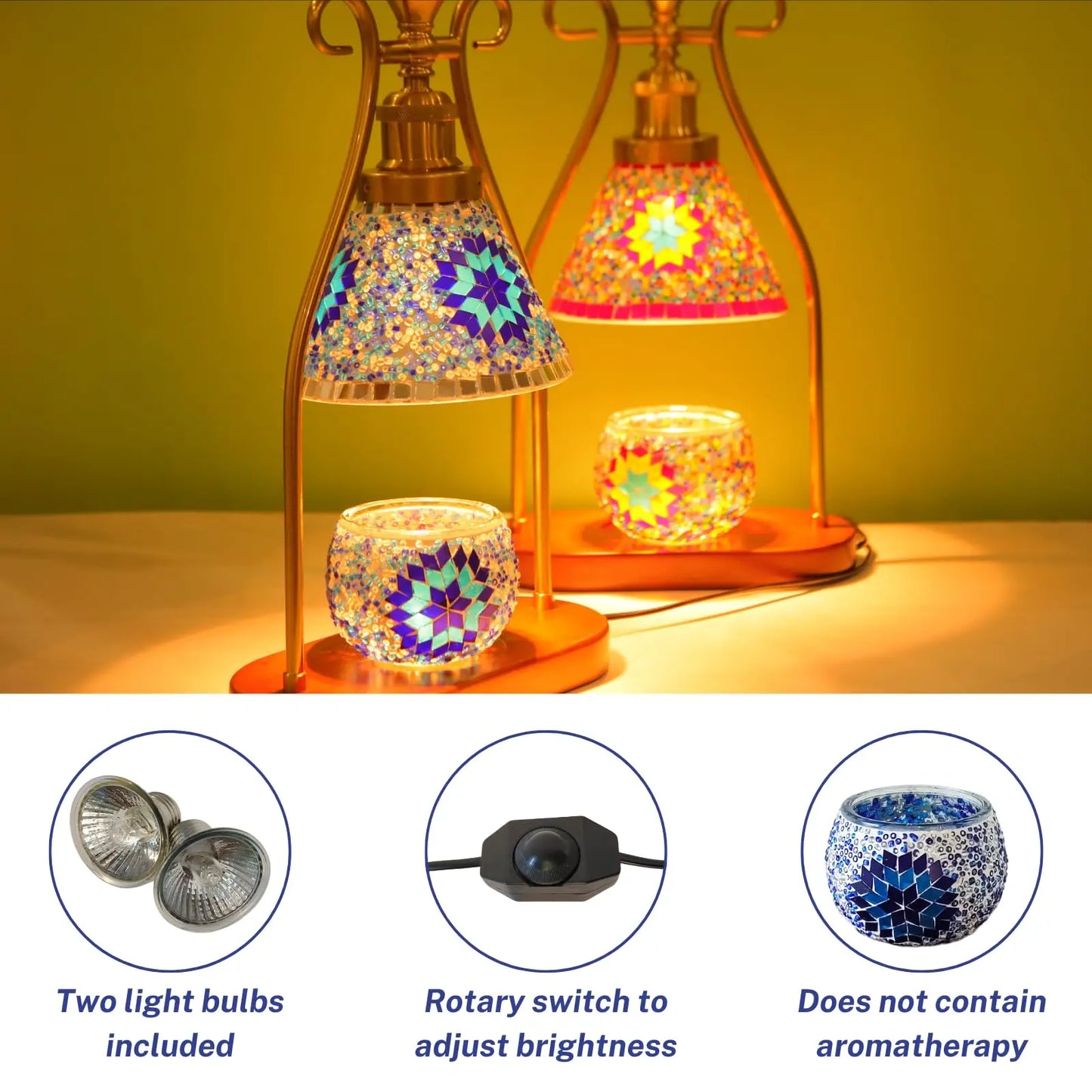 Moroccan Mosaic Lamp, Wax Warmer