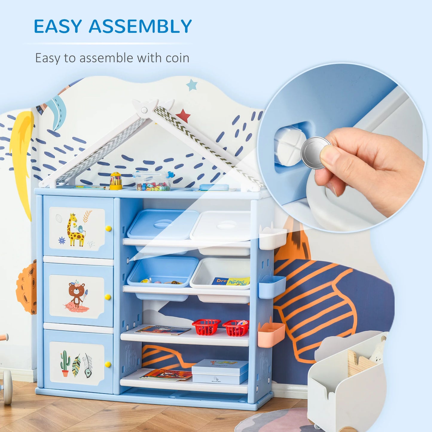 Multi-Style Shelf Organizer for Kids Bedroom