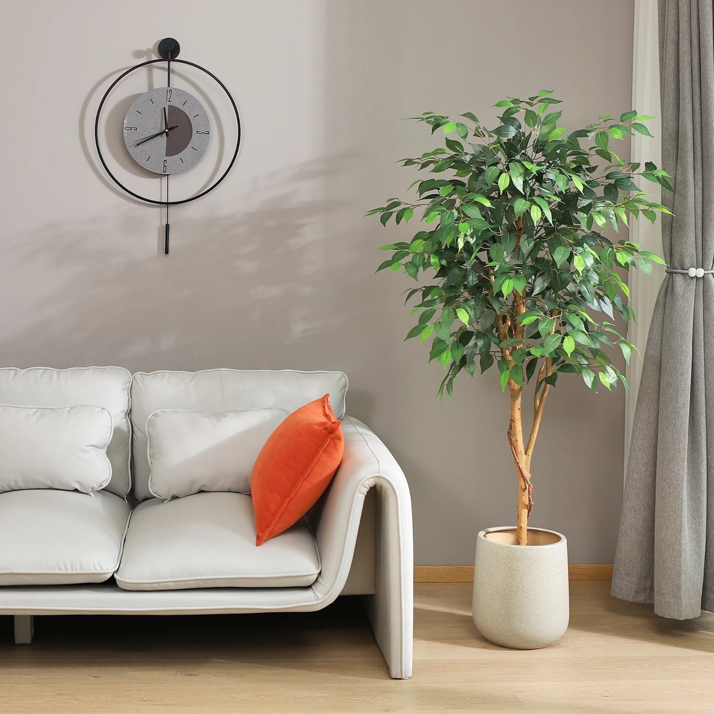 Artificial Ficus Tree with Natural Wood Trunk and Lifelike Leaves