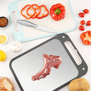 Double-Sided Cutting Board, Stainless Steel and Wheat Straw